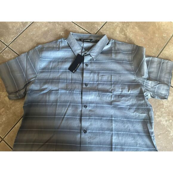 NWT Travis Mathew XXL 2XL Casual SS Cotton Blend Shirt Printed Htr Quiet Shade